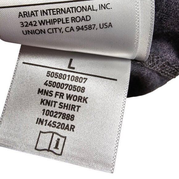 Ariat Mens Flame Resistant Work Knit Shirt, Grey, Cat 2, 2112, Workwear, Size L - Picture 5 of 12